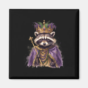 Mardi Gras Racoon King Mardi Gras Costume Beads M Magnet