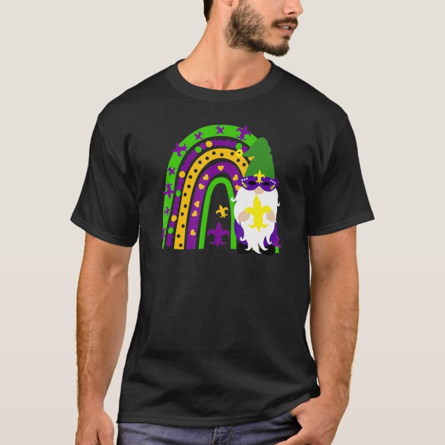 Mardi Gras Rainbow Gnomes For Men Women Gnomies Lo T-Shirt (Front)