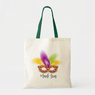 Mardi Gras Realistic Texture Mask Tote Bag