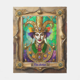 Mardi Gras Realm Portraits - The Artist Dali Fleece Blanket