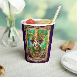 Mardi Gras Realm Portraits - The Artist Dali Paper Cups