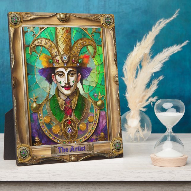 Mardi Gras Realm Portraits - The Artist Dali Plaque (Side)