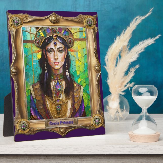 Mardi Gras Realm Portraits - The Creole Princess Plaque (Side)