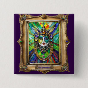 Mardi Gras Realm Portraits - The Priestess 15 Cm Square Badge