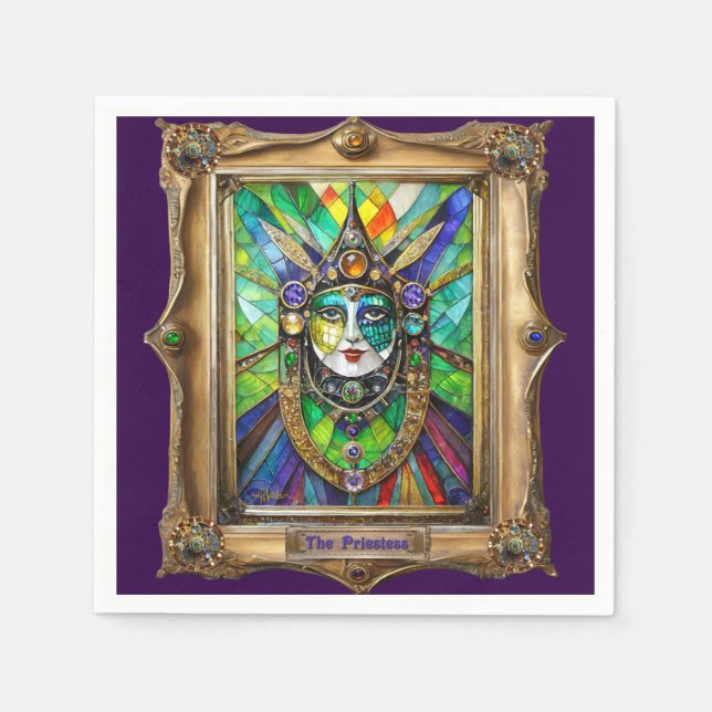 Mardi Gras Realm Portraits - The Priestess Napkin (Front)