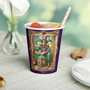 Mardi Gras Realm Portraits - The Time Traveler Paper Cups
