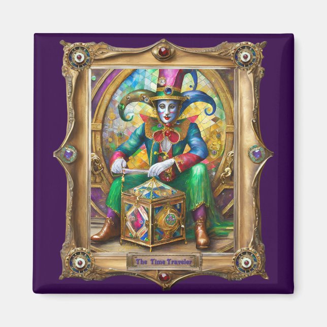 Mardi Gras Realm Portraits - The Time Traveller Magnet (Front)