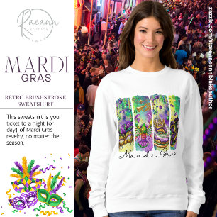 Mardi Gras Retro Brushstroke Unisex Hoodie