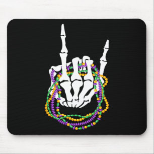 Mardi Gras Rocker Skeleton Rock Hand Bones Music L Mouse Pad