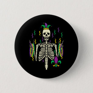 Mardi Gras Rocker Skeleton Rock Outfit Men Boys Ki 6 Cm Round Badge
