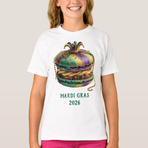 Mardi Gras Royal Macaron Birthday T-Shirt
