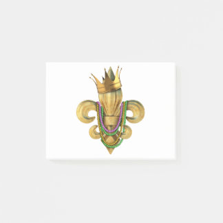 Mardi Gras Royalty Fleur de Lis Symbol with Beads Post-it Notes