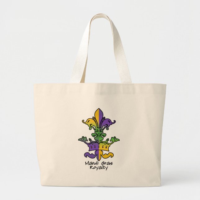 Mardi Gras Royalty Large Tote Bag (Front)