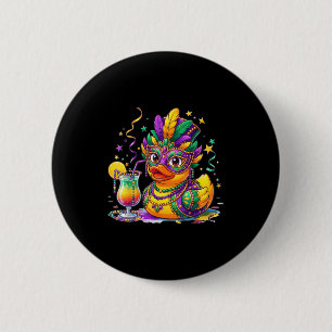 Mardi Gras Rubber Duck Costume Design 6 Cm Round Badge