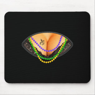 Mardi Gras S And Beads Fat Tuesday Carnival Festiv Mouse Pad