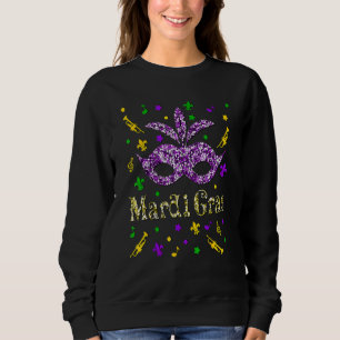 Mardi Gras S Girls Mask Beads New Orleans Party Sh Sweatshirt