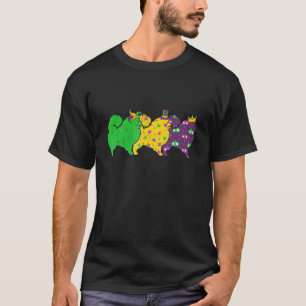 Mardi Gras Samoyed Beads Festival Jester Hat T-Shirt
