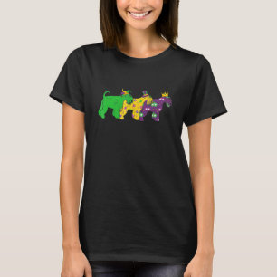Mardi Gras Schnauzer Beads Festival Jester Hat T-Shirt
