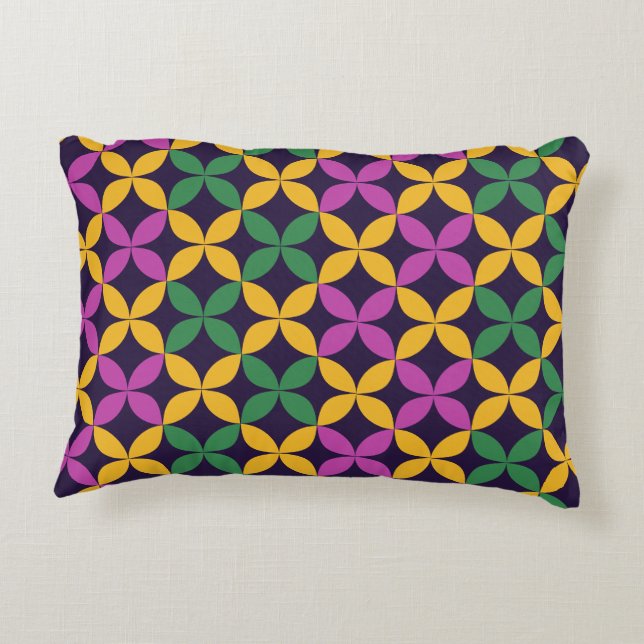 Mardi Gras Seven Circles Decorative Cushion (Back)