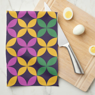Mardi Gras Seven Circles Tea Towel