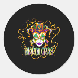 Mardi Gras Shirt Women Men Mardi Gras Kids Mardi G Classic Round Sticker