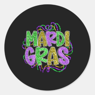 Mardi Gras Shirts For Woman Leopard Pattern Funny Classic Round Sticker