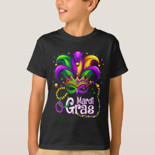 Mardi Gras Shirts For Women Kids Men Beads Mask Fe