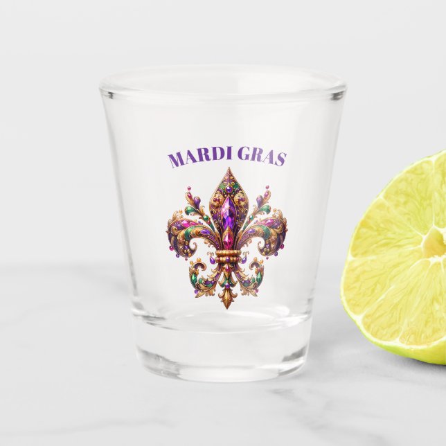 Mardi Gras  Shot Glass (Front)