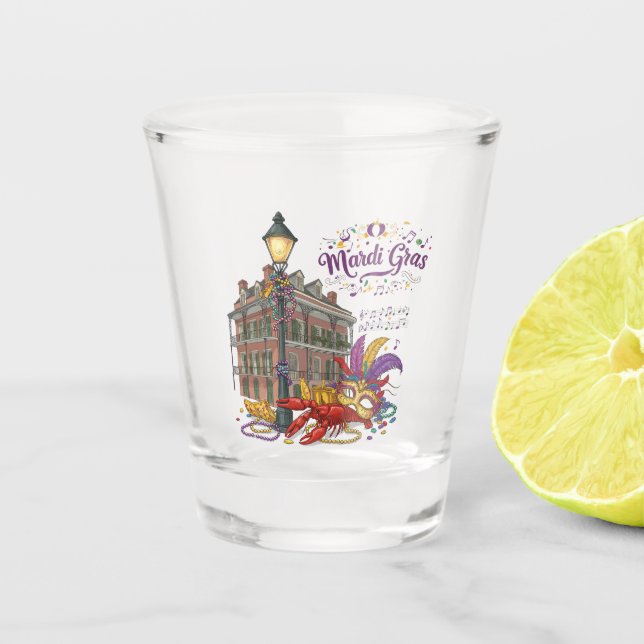 Mardi Gras Shot Glass (Front)