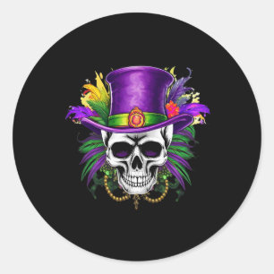 Mardi Gras Skull Carnival Tuesday New Orleans Trip Classic Round Sticker