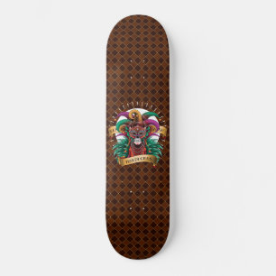 Mardi Gras Skull Jester New Orleans Skateboard