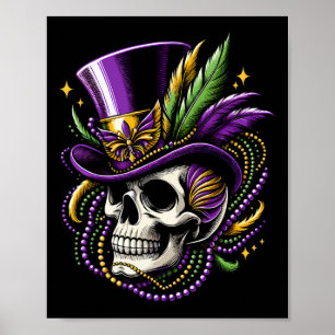 Mardi Gras Skull Witch Doctor New Orleans Men Wome Poster