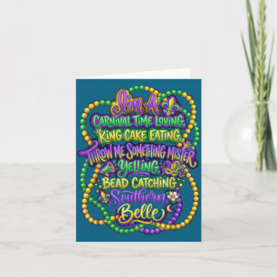 Mardi Gras Southern Belle Carnival Design Card