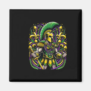 Mardi Gras Spartan Warrior Jester  Magnet