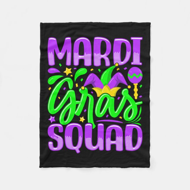 Mardi Gras Squad 1  Fleece Blanket (Front)