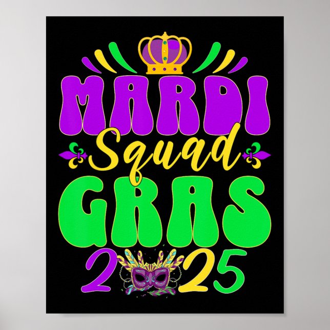 Mardi Gras Squad 2025 Mardi Gras Group Matching Ce Poster (Front)