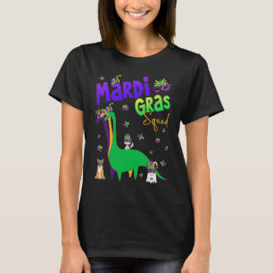 Mardi Gras Squad Dinosaur Cat Gnome Corgi Mardi G T-Shirt