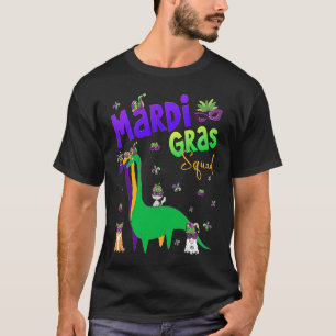 Mardi Gras Squad Dinosaur Cat Gnome Corgi Mardi G T-Shirt