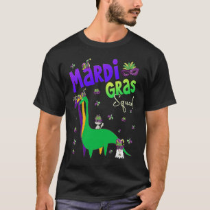 Mardi Gras Squad Dinosaur Cat & Gnome Mardi Gras T-Shirt
