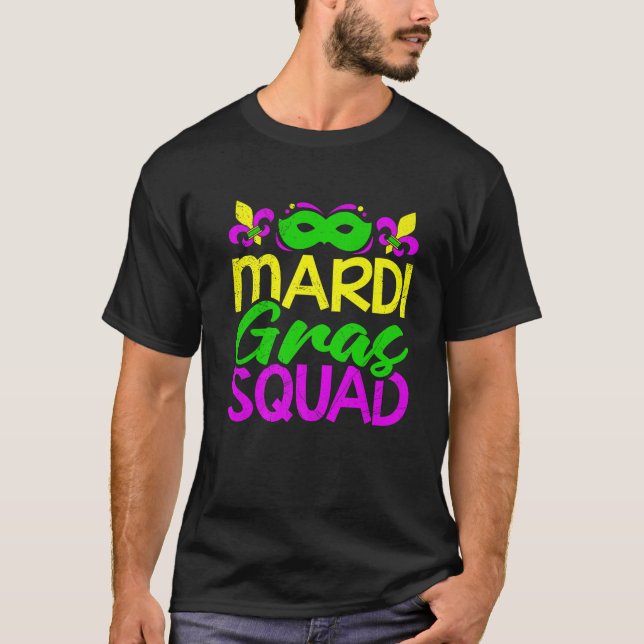 Mardi Gras Squad Festival Party Team Costume For M T-Shirt (Front)