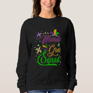 Mardi Gras Squad Fleur De Lys Mask Funny Mardi Gra Sweatshirt