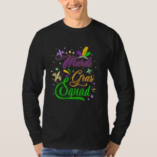 Mardi Gras Squad Fleur De Lys Mask Funny Mardi Gra T-Shirt