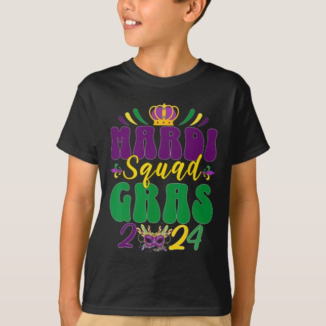 Mardi Gras Squad Group Matching Celebration  T-Shirt (Front)