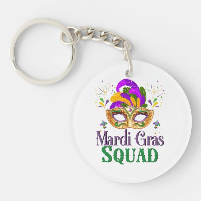 Mardi Gras Squad Key Ring (Front)