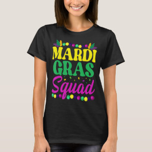 Mardi Gras Squad Mask Bead Festival Parade New Or T-Shirt