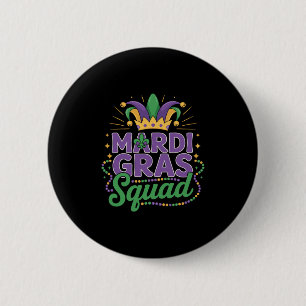 Mardi Gras Squad Matching Group Cruise Crew Party 6 Cm Round Badge