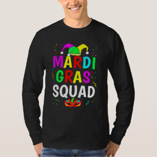 Mardi Gras Squad Men Women Funny Mask Festival Par T-Shirt