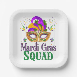 Mardi Gras Squad Paper Plate