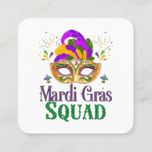 Mardi Gras Squad Square Business Card