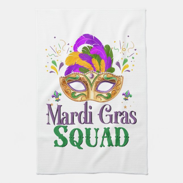 Mardi Gras Squad Tea Towel (Vertical)